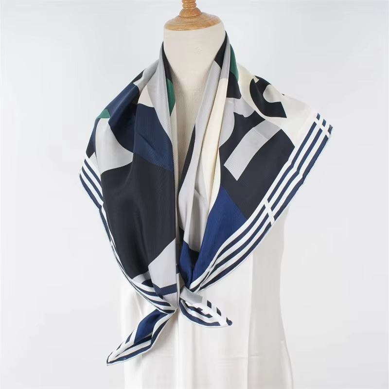 Grand Foulard Carré 100% Naturel pour Hijab, Châle, 35x35 Pouces