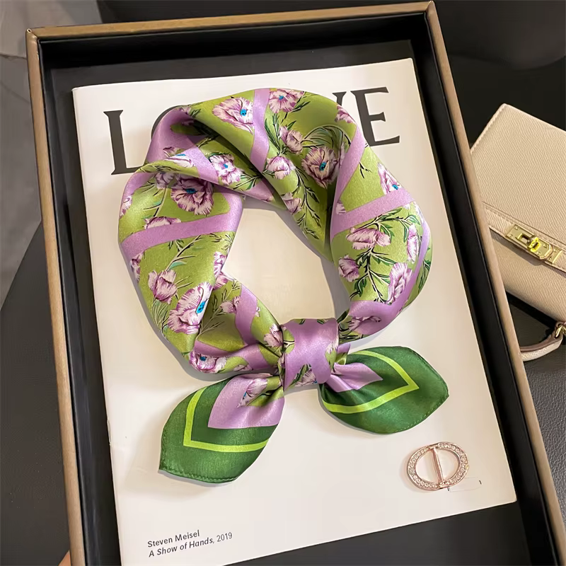 Foulard carré à carreaux Mulberry Injplanchers f pour femmes, petit bandeau de sauna, foulards Colle