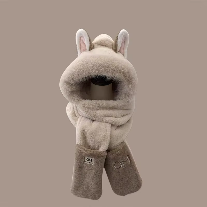 Écharpe de protection des oreilles chaude en forme de renard pour l'extérieur, chapeau en peluche un