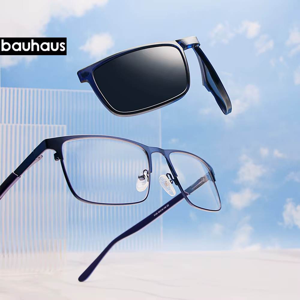 X109 1 en 1 Lunettes à clip polarisées magnétiques, monture de lunettes optiques pour hommes, lunett
