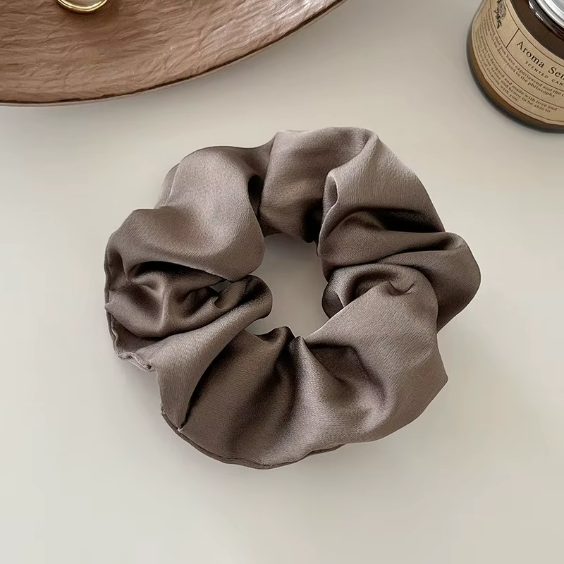 Chouchous en Satin de soie Vintage, 1 pièce, bandes élastiques pour cheveux, couleur unie, couvre-ch