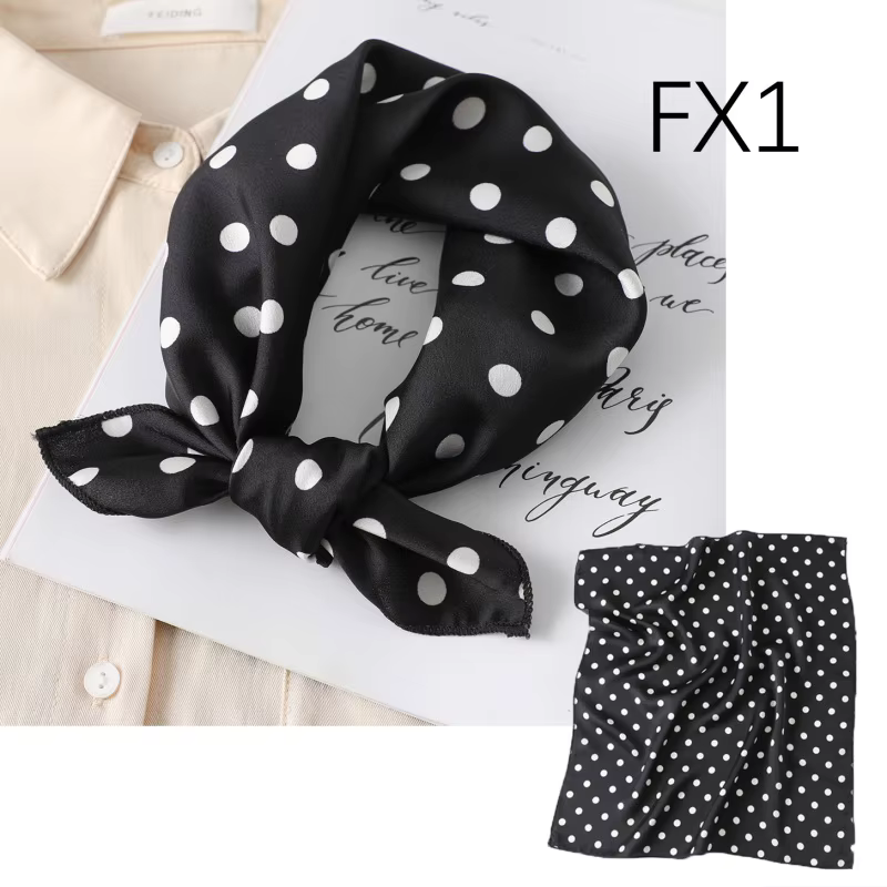 Femmes écharpe 50*50 cm carré maigre rétro tête petite taille foulards de cheveux en soie foulard bu