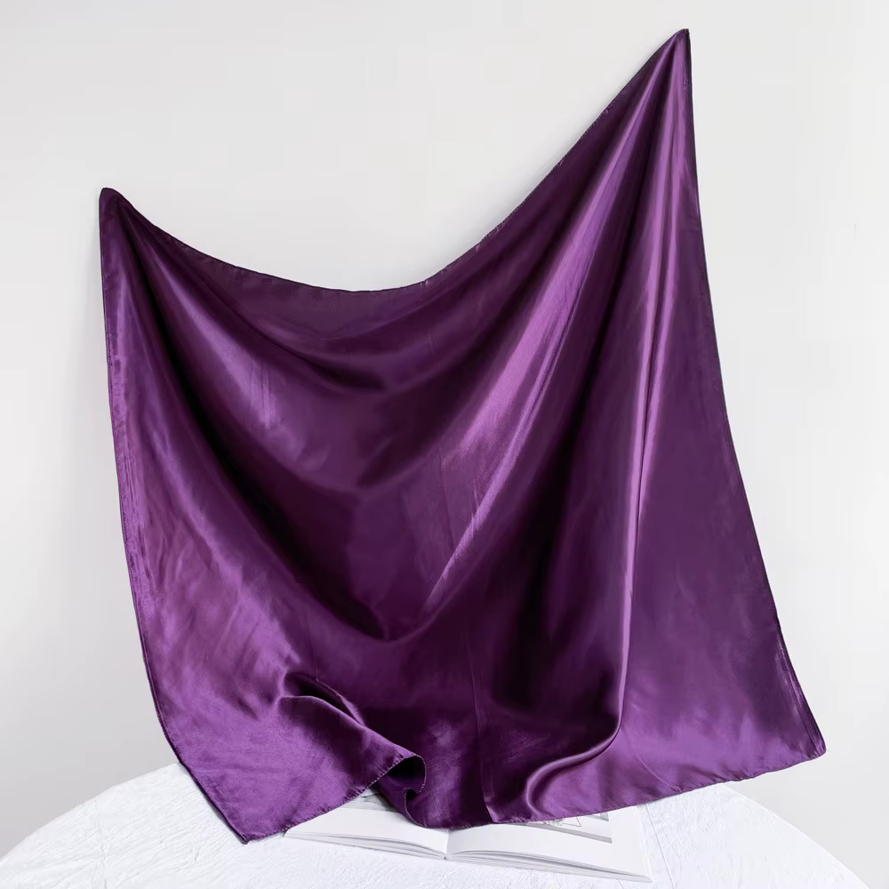 Écharpe carrée en Satin 90cm, couleur unie, châle brillant pour femmes, écharpe de cou à la mode, ac