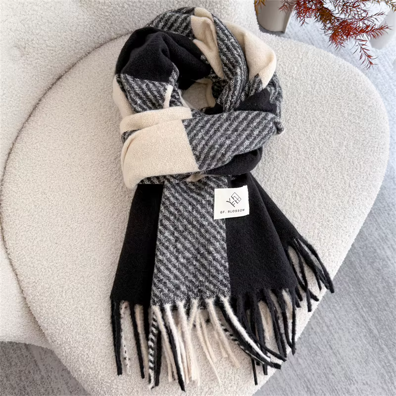 Écharpe en cachemire pour femmes épaissir chaud hiver couverture marque femme luxe qualité châle env
