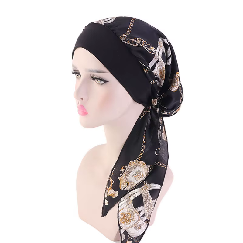 Foulard de tête pour femme contre le cancer, chimio, perte de cheveux, chapeau turban pré-noué, vête