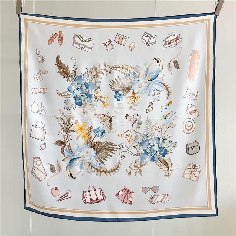 100% Foulard en soie véritable pour femmes 88x88 cm carré grande taille foulards en soie Pure Foular