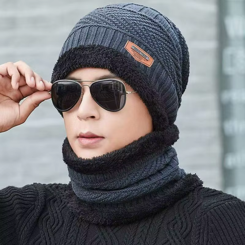 1 ensemble hiver chaud chapeau écharpe ensemble pour hommes femmes en plein air épaissi cyclisme cha