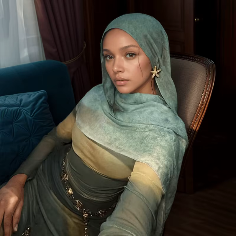 Écharpe musulmane en marbre Hijab imprimé aquarelle, Protection solaire douce et respirante, légère,