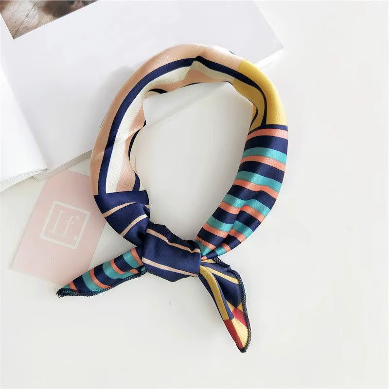 ◮ Écharpe carrée de luxe pour femme, châle effet soie, hijab en satin, foulards tendance, bandeaux p
