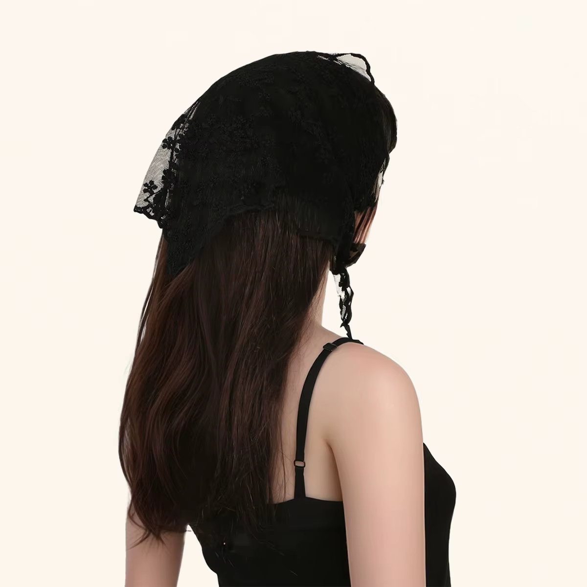 Écharpe en dentelle évidée pour femme, foulard brodé élégant, bandana fin, mouchoirs vintage, triang