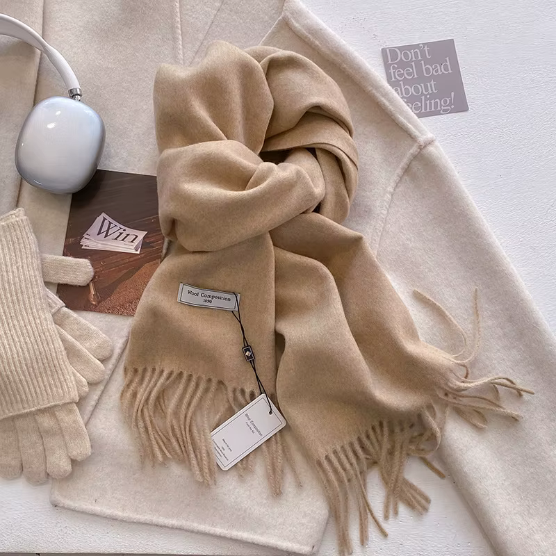 Écharpe de luxe en laine pour femme, cachemire chaud, Pashmina, marque, châles enveloppants, épais e