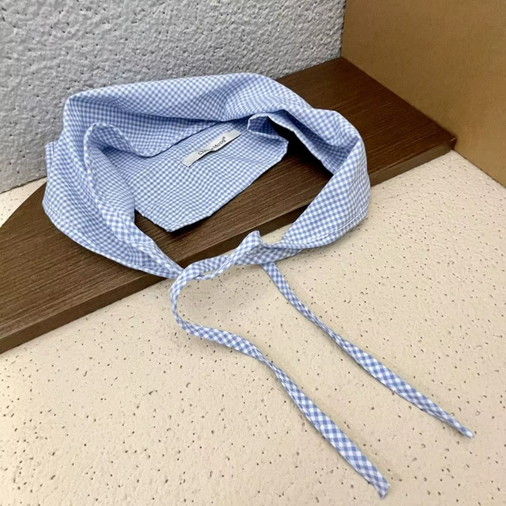 Foulard Cheveux Roux Bohème Bandana Style Pastoral Bleu Triangle Bandeau Cheveux Réglable Doux Enrou