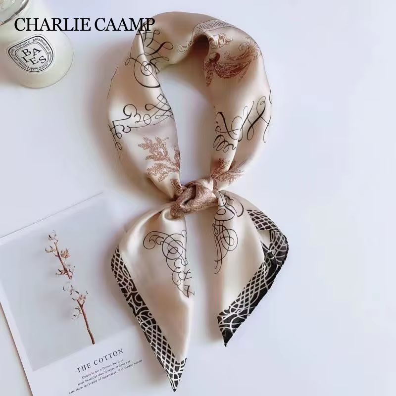 Foulard carré imprimé de luxe pour femmes, bandeaux de cheveux Hijab, foulard de la présidence, châl