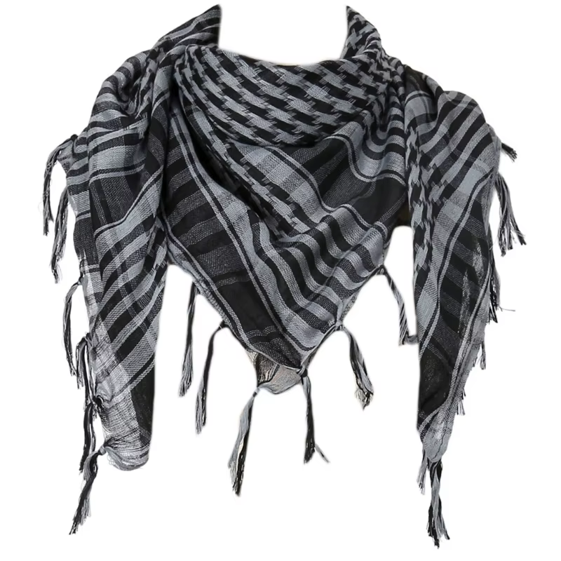Écharpe Shemagh élégante à franges, châle arabe pour hommes femmes musulmans, couvre-chef anti-pouss