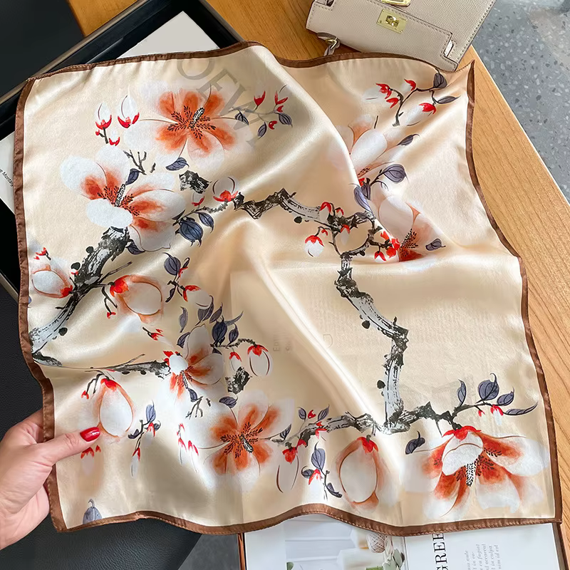 Petit Foulard de Mûrier à la Mode pour Femme, Châle de Plage, Accessoires de Soirée, Bandana Carré,
