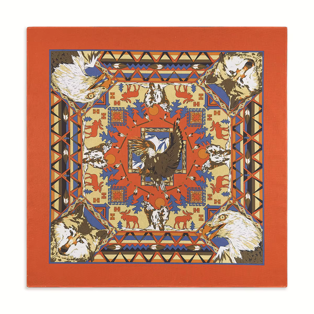 Cheval aigle imprimer haute qualité Hip Hop coton carré écharpe hommes Bandana écharpe bandeau Paisl