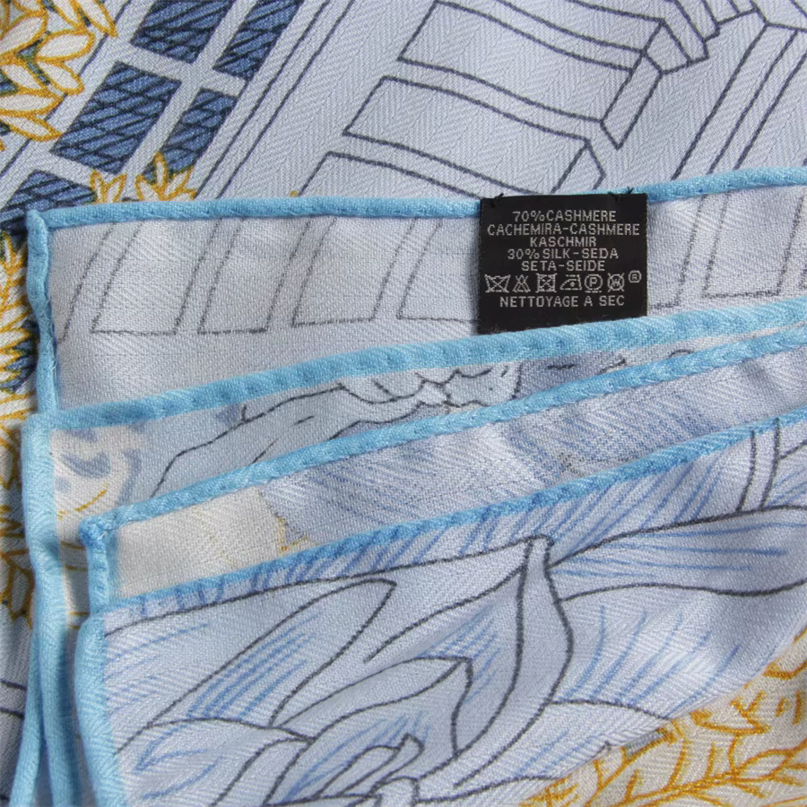 POBING foulard en cachemire de soie femmes châles roulés à la main imprimé forêt foulards carrés env