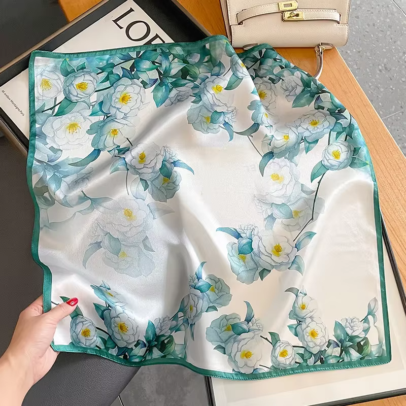 Femmes élégantes 100% Foulard en soie de mûrier femmes printemps décontracté Hearwear Bandana Foular
