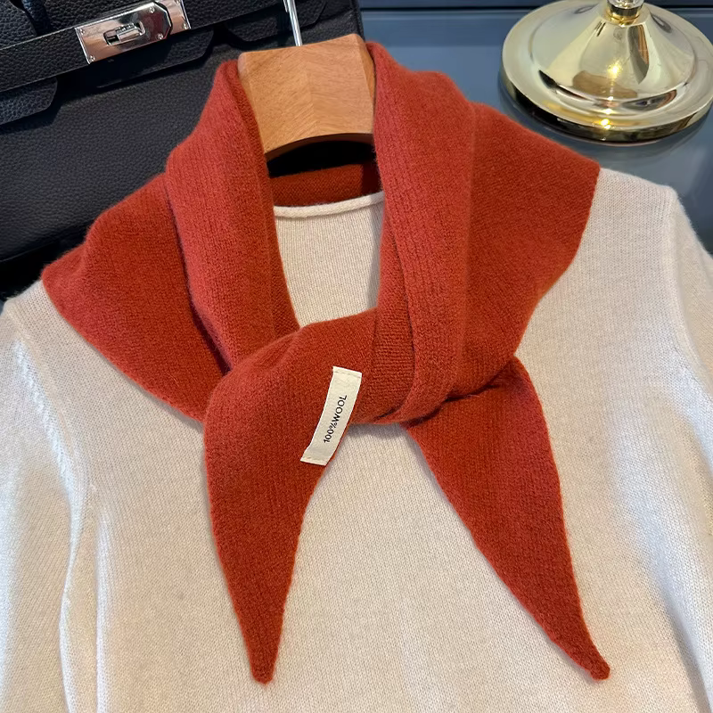 100% laine Style coréen tricoté écharpe triangulaire femmes hiver chaud foulard châle multi-fonction