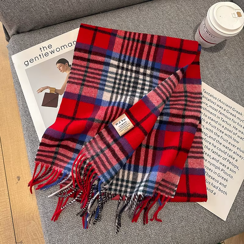 Luxe hiver 100% laine écharpe femmes Plaid cachemire mouchoir chaud Pashmina femme châle paréo doux