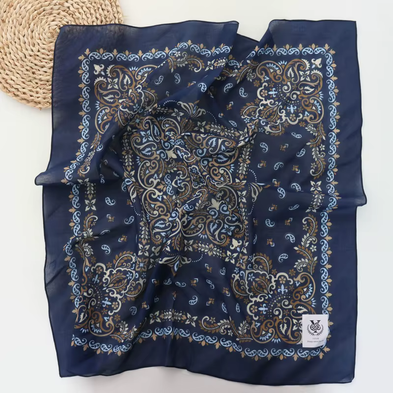 Paisley carré écharpe 100% coton écharpe femmes 2025 nouvelle écharpe femmes haute sens série cou ac