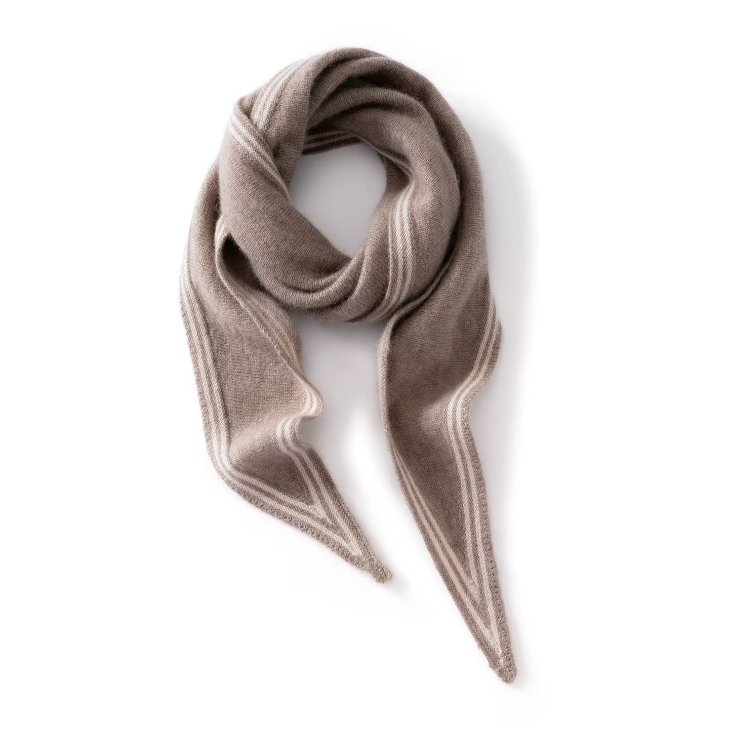 Nouveau 100 cachemire tricot Triangle écharpe chaude écharpe couleur unie rayé printemps et automne