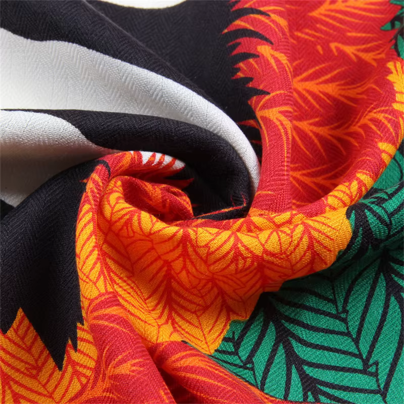 POBING foulard en cachemire de soie femmes châles roulés à la main mouche cheval imprimé foulards ca
