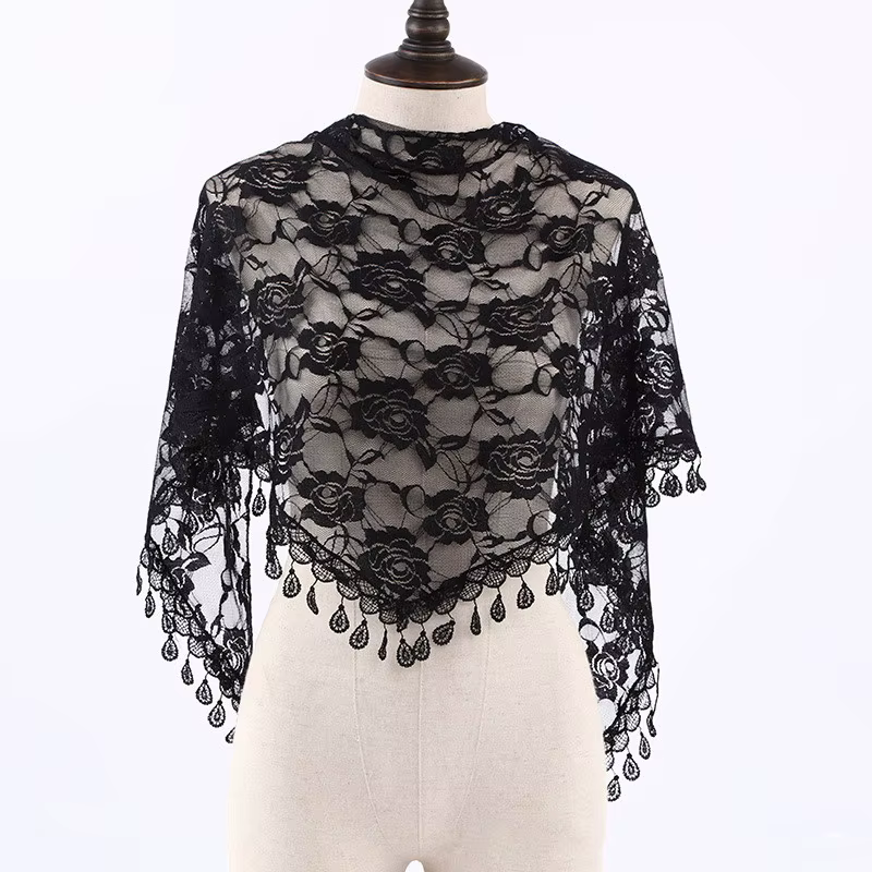 Foulard Femme mode Bufandas femmes Hijab Triangle dentelle Voile Tulle écharpe châle évider Voile Fe