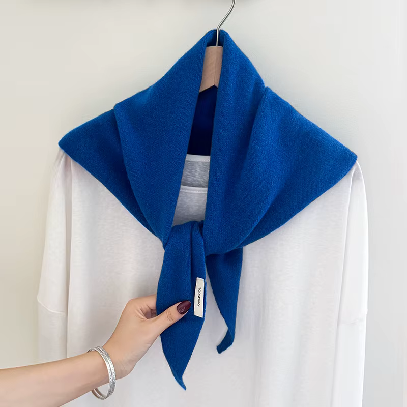Écharpe tricotée 100% laine pour femme, écharpe chaude d'hiver, couleur unie brillante, châle épais,