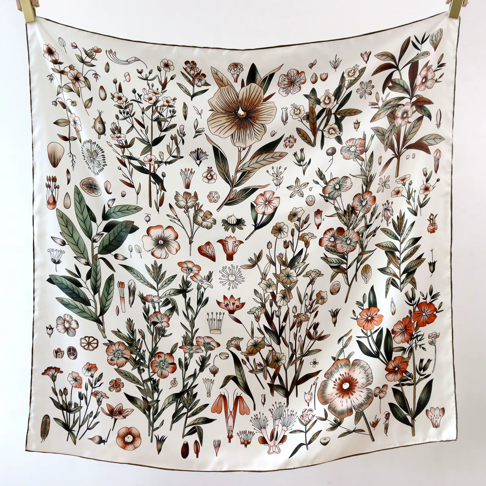 90CM foulard en soie luxe sergé Bandanas femmes cou tête sac Bandana châles roulé à la main mouchoir