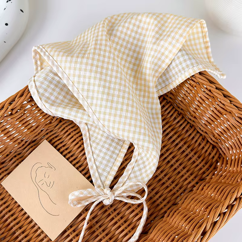 Pais français vichy foulard femmes filles printemps été rétro mode cheveux écharpe Bandana Wrap