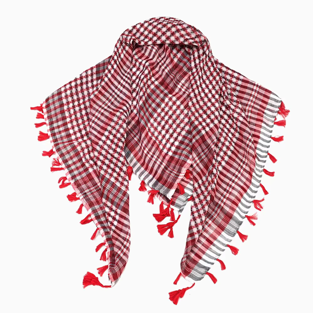 Grand Foulard Arabe Shempiezsauna avec Pompon pour Homme et Femme, Costume Désert, Tête, Cou, Visage