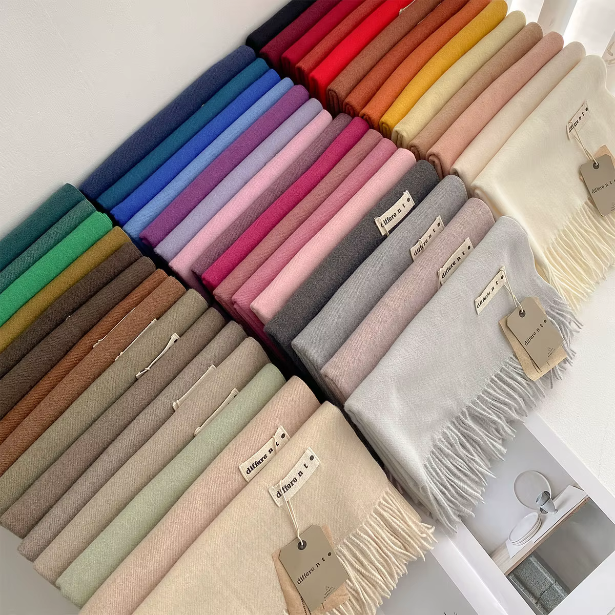 45 couleurs solide hiver écharpe pour femmes épais chaud cachemire châle en plein air luxe Pashmina