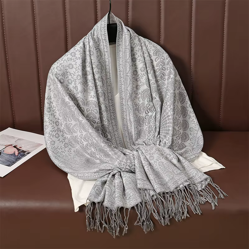 [T123] 70*180 cm Style ethnique en plein air femmes Paisley Jacquard écharpe épais cachemire gland c