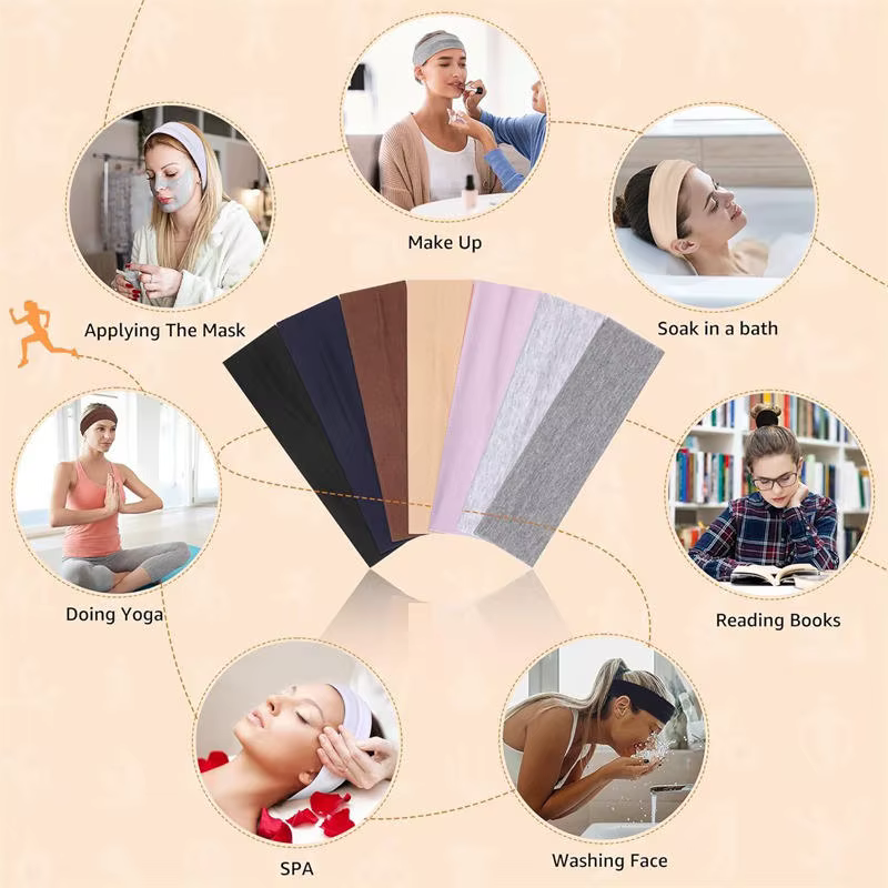 7 pièces bandeaux de sport élastiques pour femmes bandeaux extensibles de couleur bonbon bandeaux de