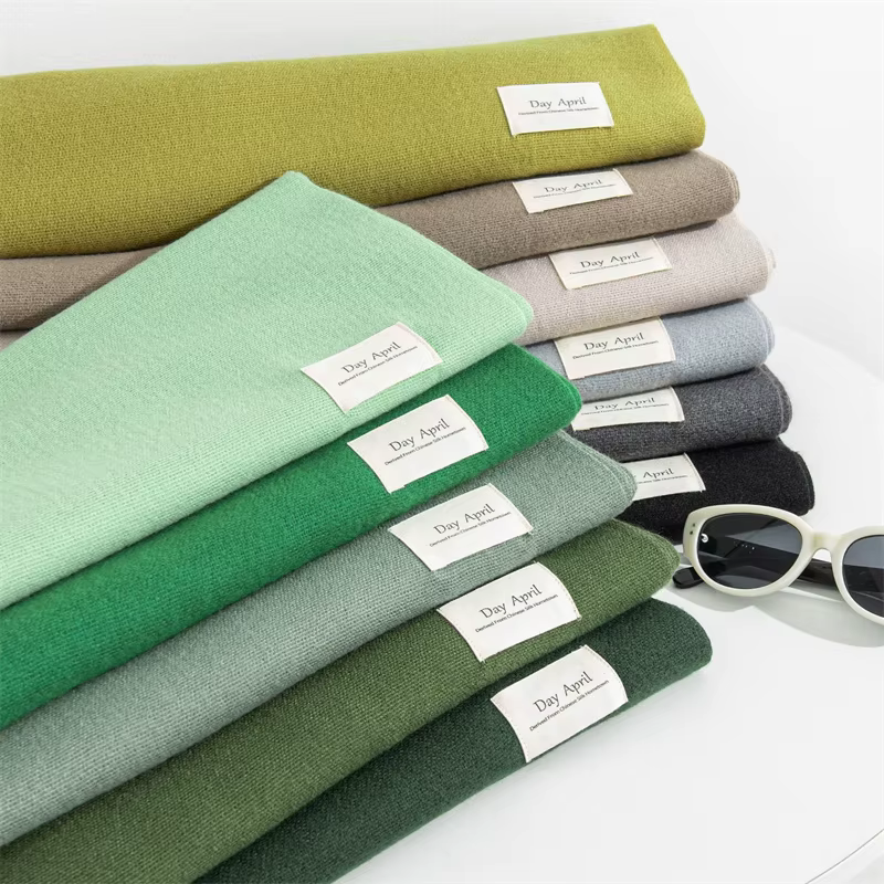 Écharpe longue et chaude en cachemire pour femme, Hijab, couleur unie, châle enveloppant, Pashmina, 