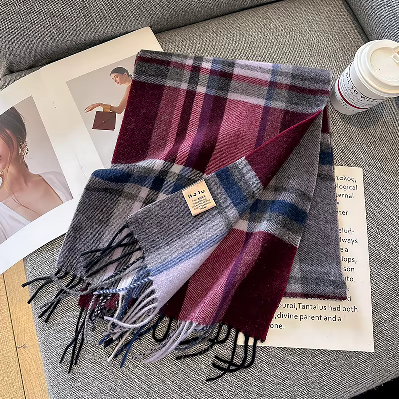 Luxe hiver 100% laine écharpe femmes Plaid cachemire mouchoir chaud Pashmina femme châle paréo doux