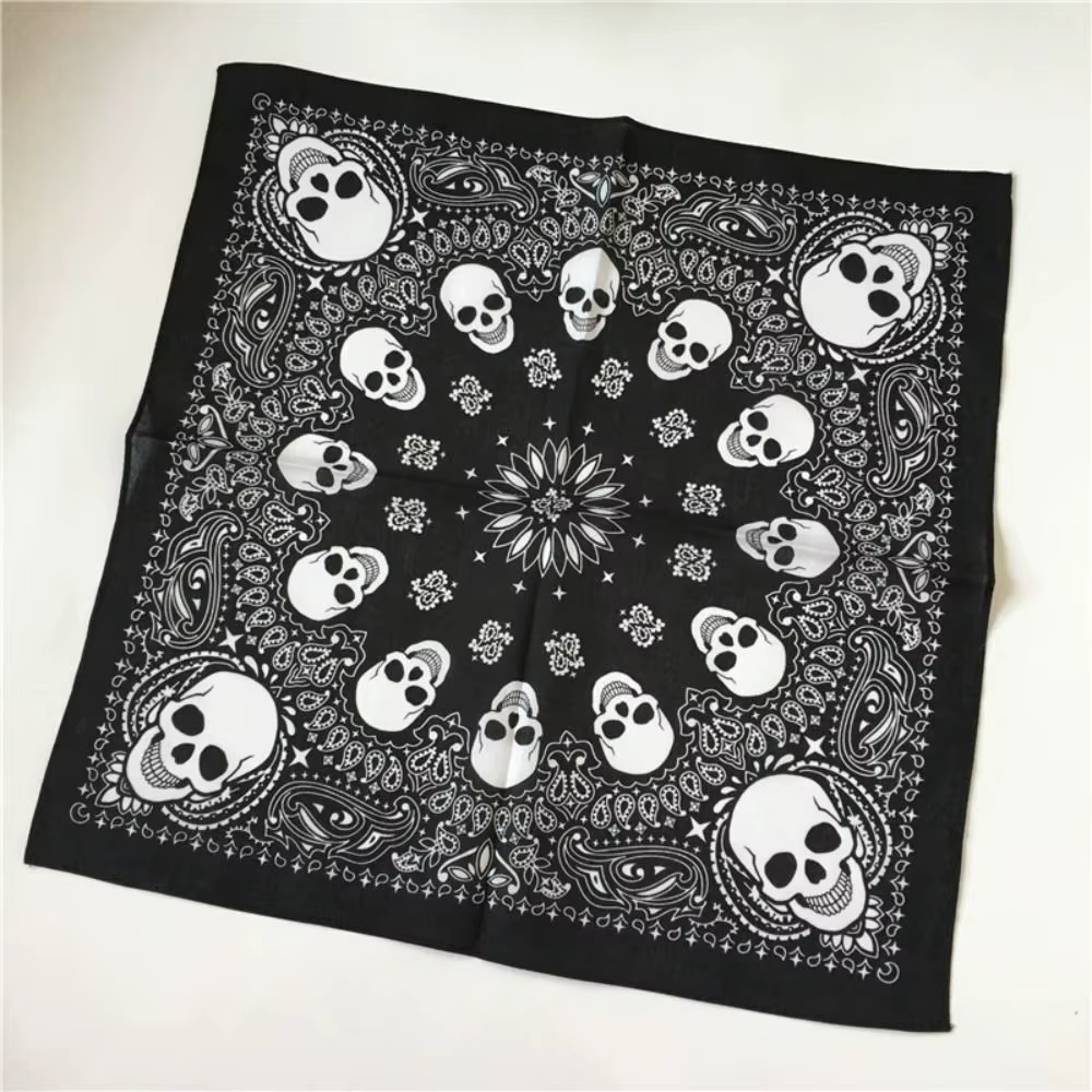 Écharpe Hip Hop classique à motif de cajou et de crâne, 100% coton, châle imprimé, Protection solair