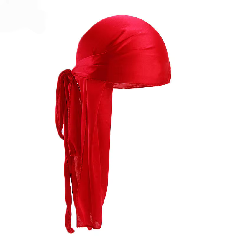 1 pièce Durag long unisexe en soie, foulard long en soie, Doo Rag musulman, chapeau de pirate, bonne