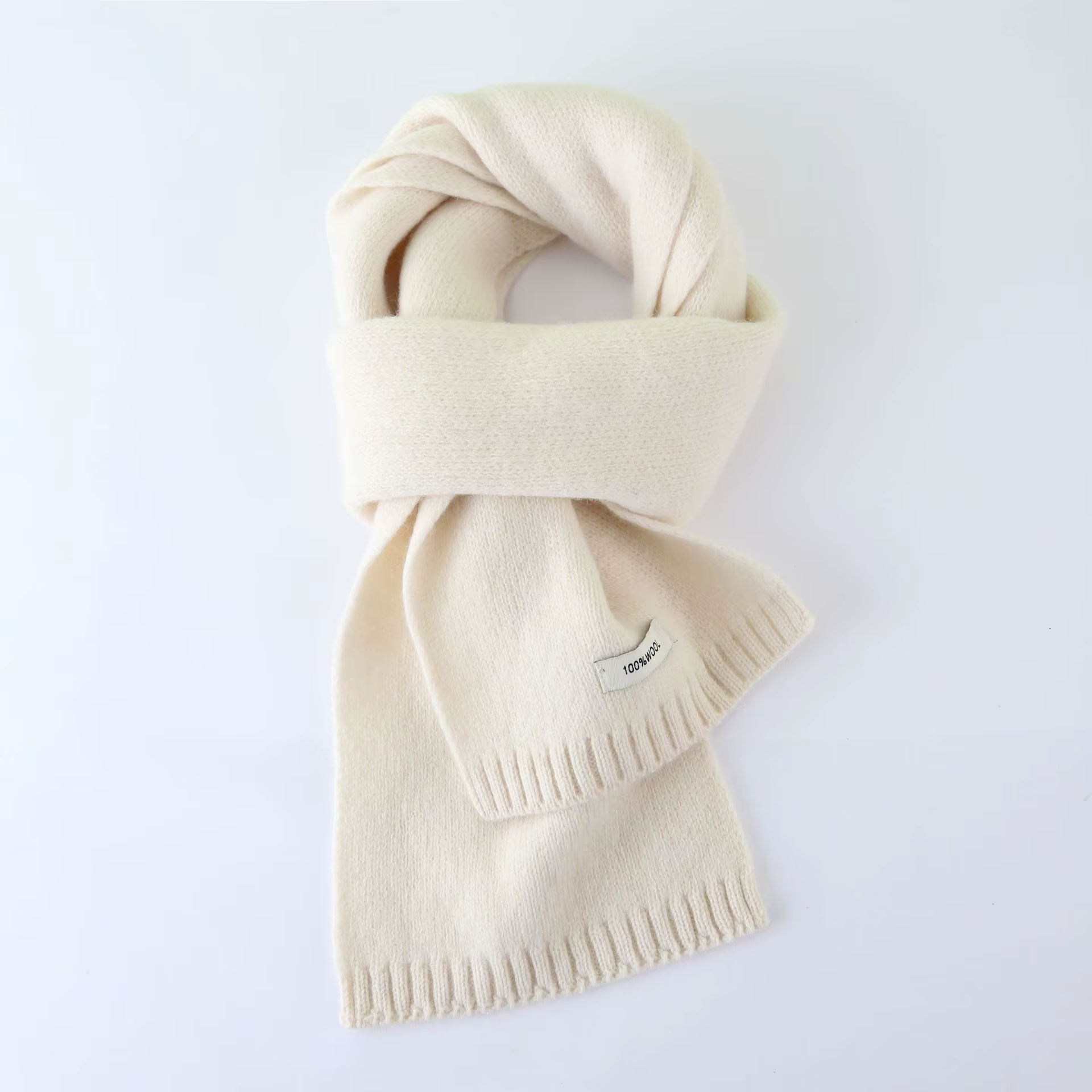Small wide wool scarf solid color simple versatile shawl fashion couple autumn and winter scarf