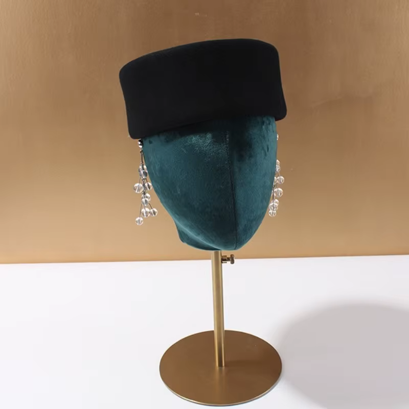 Béret en laine de haute qualité pour femmes, chapeau de pilulier rétro britannique, Fedoras français