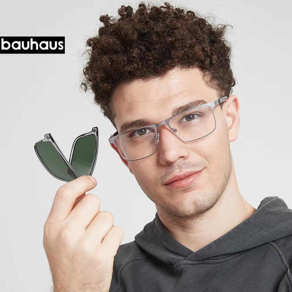X109 1 en 1 Lunettes à clip polarisées magnétiques, monture de lunettes optiques pour hommes, lunett