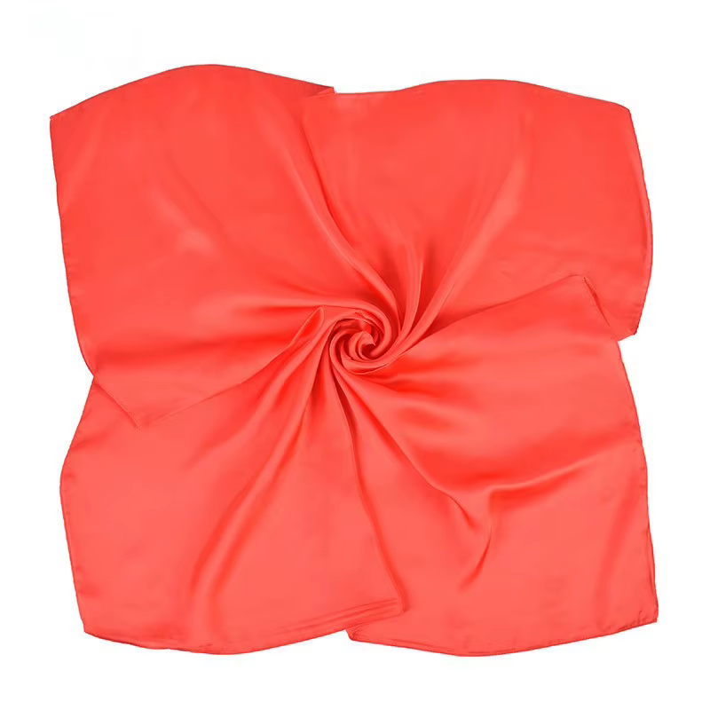 Foulard uni 70*70cm pour femme, nouvelle collection printemps-été, en soie fine, tendance, polyvalen