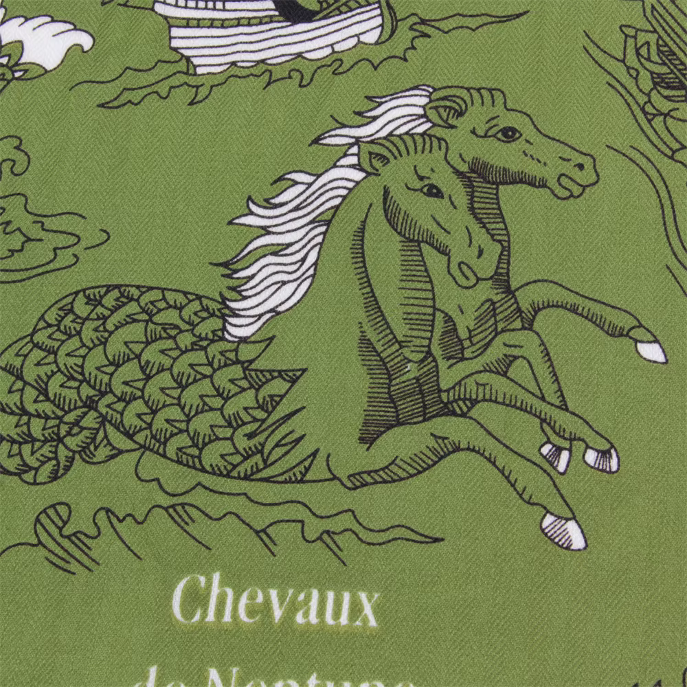 POBING 30% soie 70% cachemire écharpe femmes roulé à la main cheval imprimé foulards carrés envelopp