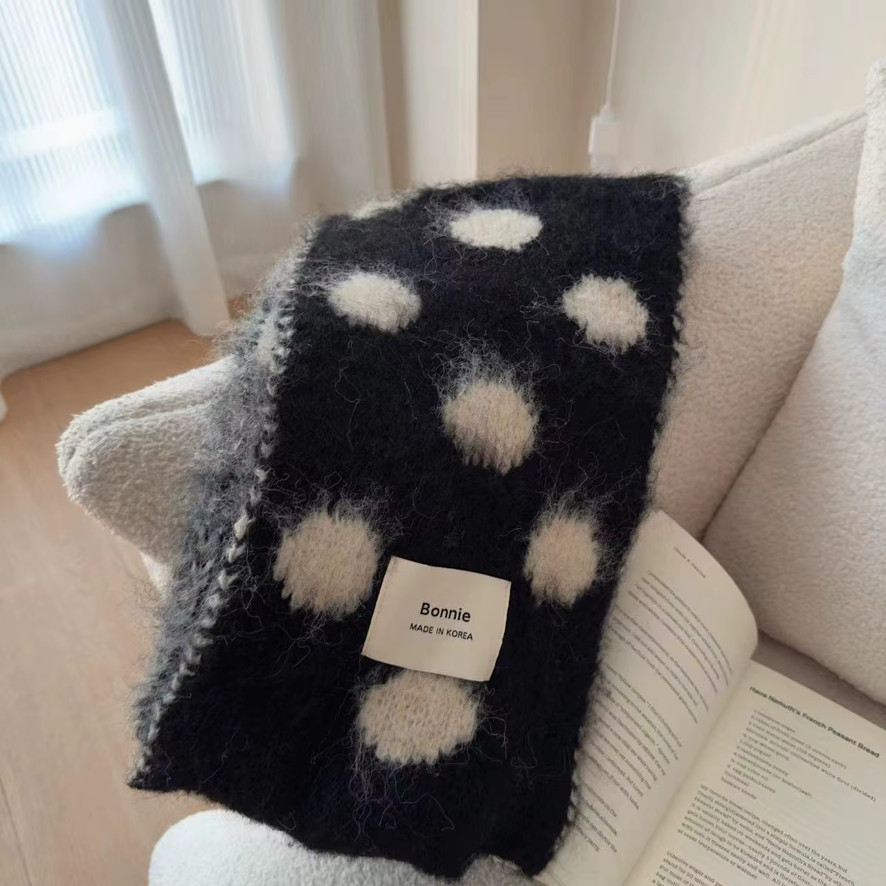 Écharpe nouveau Style coréen écharpe tricotée à pois écharpe chaude Couples et hommes exude haut de 