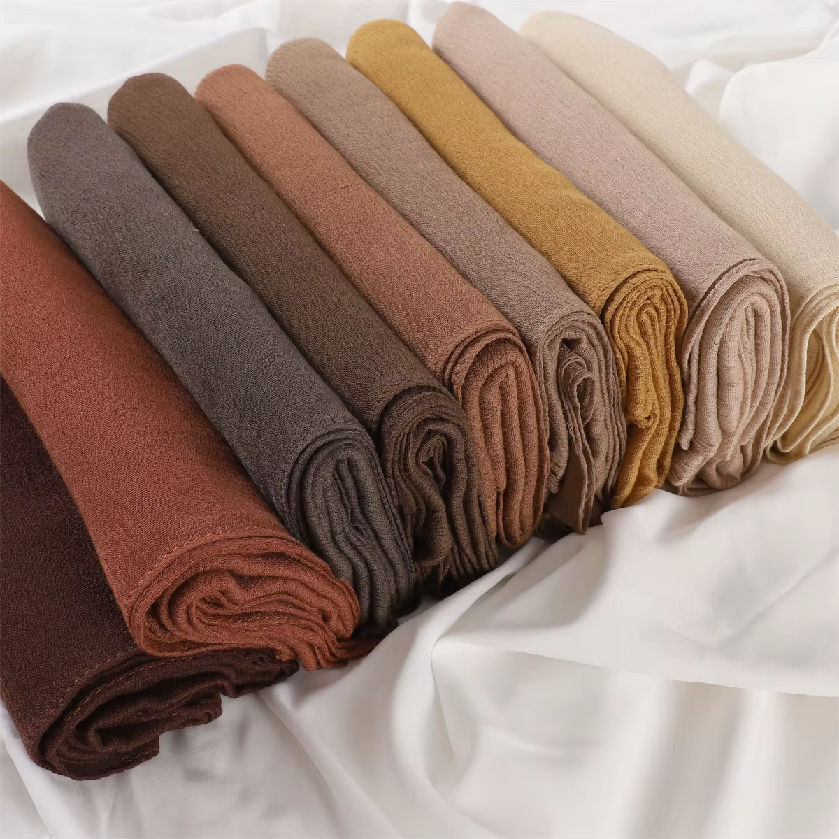 Écharpe Hijab à plis en rayonne de coton uni pour femme, grande taille, monochromatique, dame, envel