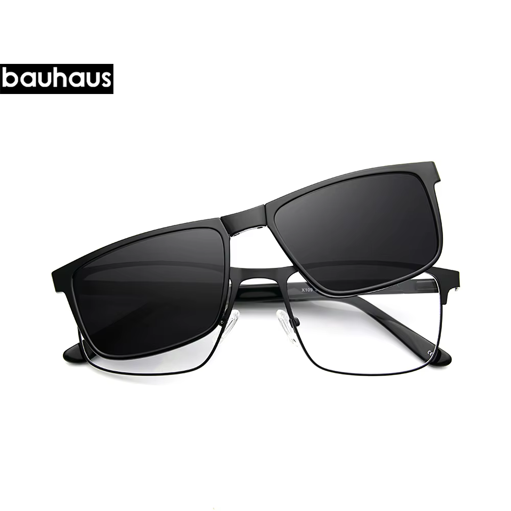 X109 1 en 1 Lunettes à clip polarisées magnétiques, monture de lunettes optiques pour hommes, lunett