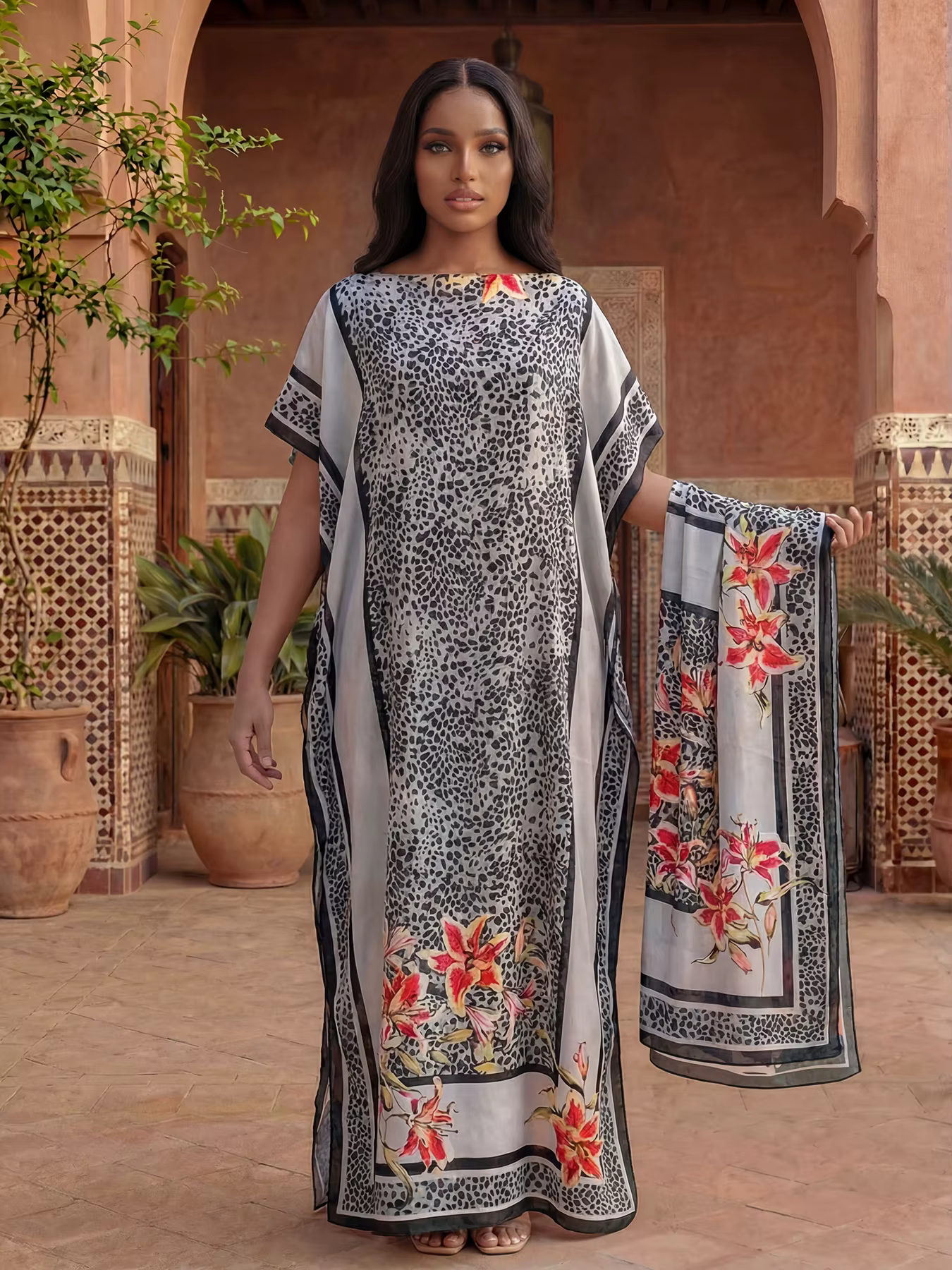 Nouvelle Collection Été : Châle Africain Élégant pour Femme, Imprimé Soie, Long Hijab Musulman, Robe