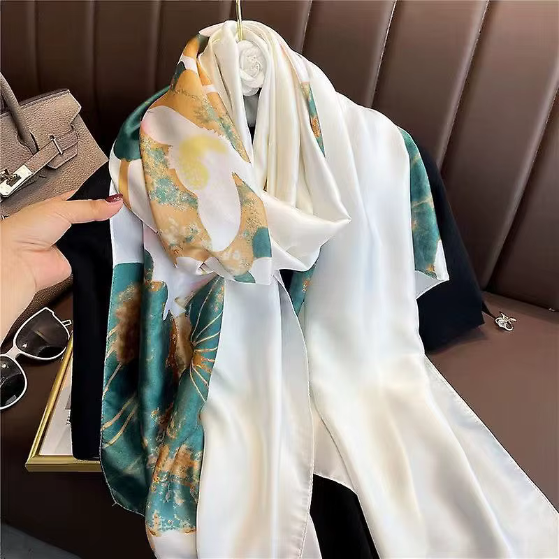 Écharpe de printemps pour femmes, design de luxe, foulard en soie lisse, bandeau musulman doux, châl