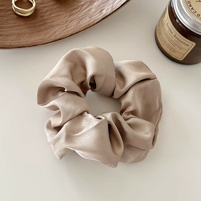 Chouchous en Satin de soie Vintage, 1 pièce, bandes élastiques pour cheveux, couleur unie, couvre-ch